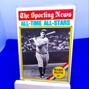 ⚾1976 Topps Baseball #345 BABE RUTH ALL-TIME LEADER NEAR MT✨